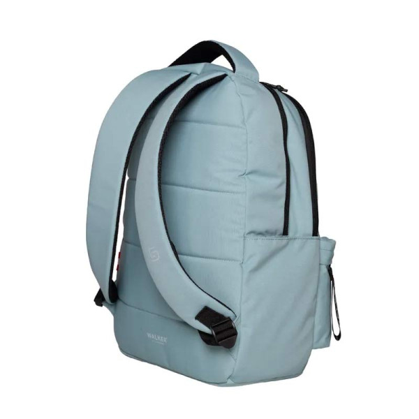 Sac à dos - Bleu clair - 2 compartiments + poches zippées - Dos matelassé - Collège - Lycée - Walker