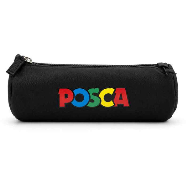 photo-Trousse - Ronde - Noir - POSCA - Fermeture zippé - Scolaire - Beaux-arts