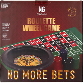 photo-Jeu de la roulette - Casino - Jetons + roulette + râteau + tapis de jeu - Mister Gadget