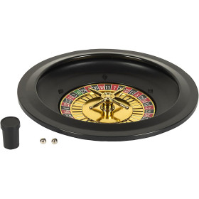 Jeu de la roulette - Casino - Jetons + roulette + râteau + tapis de jeu - Mister Gadget
