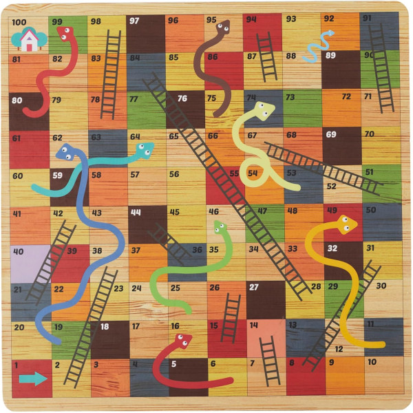 Coffret de jeux de société - Bois - Echecs - Dame - Petits chevaux - Jeu de l'Oie