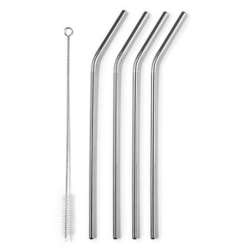 photo-Pailles en inox - Réutilisables - Goupillon inclus - 4 pièces - Ustensiles de cuisine - Apéro
