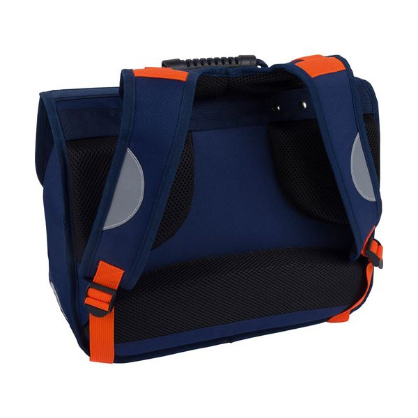 Cartable - Primaire - Bleu marine - 2 compartiments - 38x16x34cm - Dinosaures