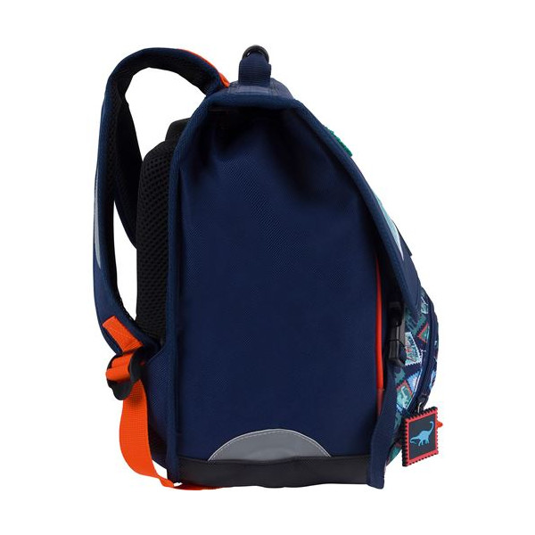 Cartable - Primaire - Bleu marine - 2 compartiments - 38x16x34cm - Dinosaures