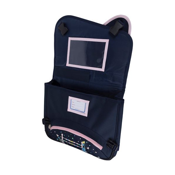 Cartable - Primaire - Bleu marine/Rose - 2 compartiments - 38x16x34cm - Cheval