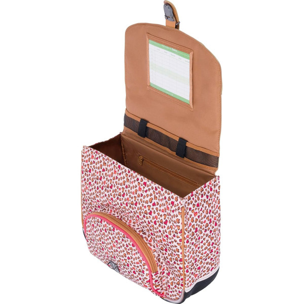 Cartable - Tann's - Motif cœurs - Primaire CP - 35x27x14,5cm - Lilou