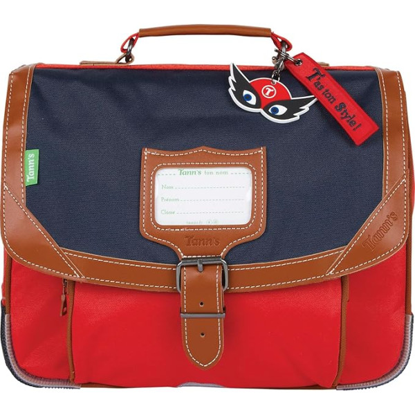 photo-Cartable - Tann's - Bleu marine et rouge - Maternelle - 32x27x12cm - Arthur