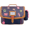 photo-Cartable - Tann's - Bleu marine et rose - Primaire CP,CE1 et CE2 - 38x29x15cm - Océane x Armor Lux