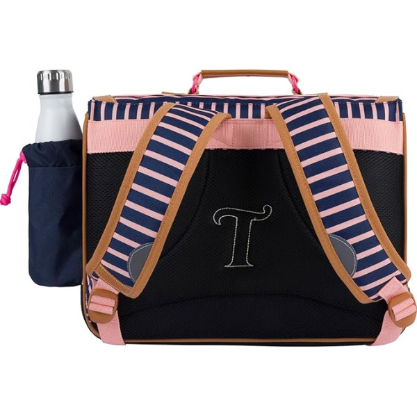 Cartable - Tann's - Bleu marine et rose - Primaire CP,CE1 et CE2 - 38x29x15cm - Océane x Armor Lux