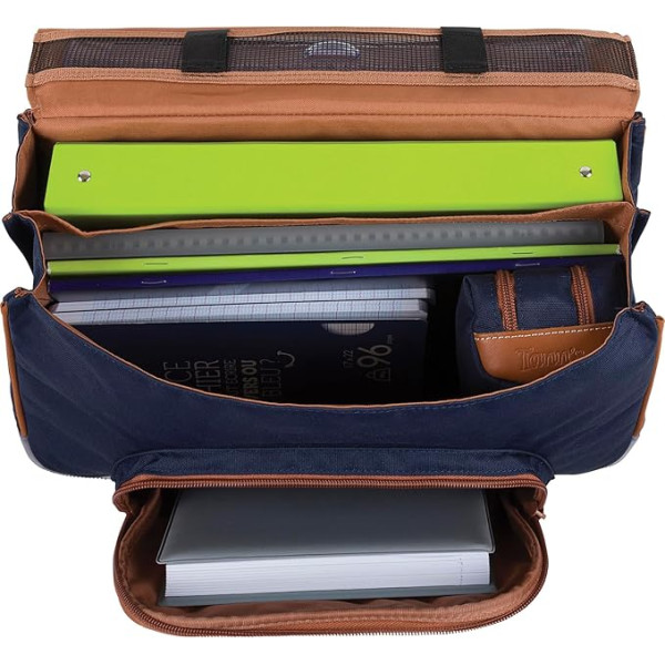 Cartable - Tann's - Bleu marine et rouge - Primaire CP, CE1 et CE2 - 38x29x15cm - Arthur