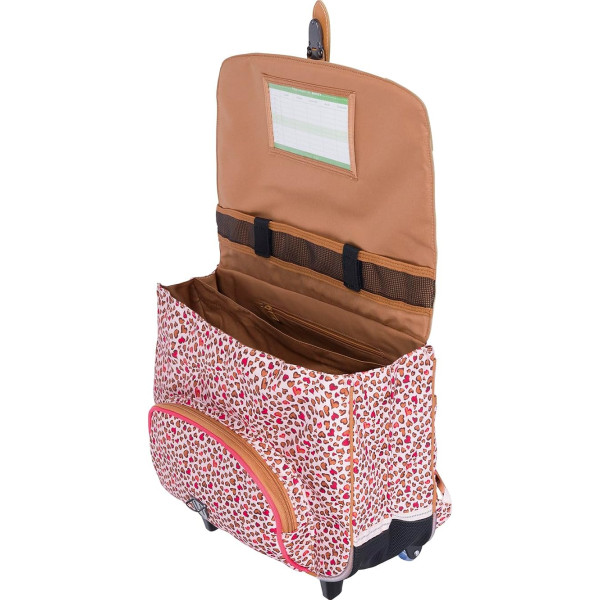 Cartable à roulettes - Tann's - Cœurs - Primaire CP, CE1 et CE2 - 38x29x15cm - Lilou