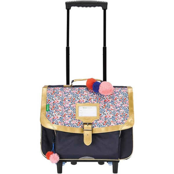 photo-Cartable à roulettes - Tann's - Motif fleuris - Primaire CP, CE1 et CE2 - 38x29x15cm - Antonia