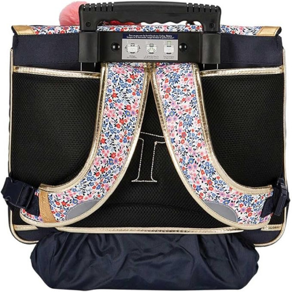 Cartable à roulettes - Tann's - Motif fleuris - Primaire CP, CE1 et CE2 - 38x29x15cm - Antonia