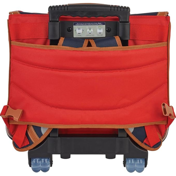 Cartable à roulettes - Tann's - Bleu marine et rouge - Primaire CE2, CM1 et CM2 - 41x33x17cm - Arthur