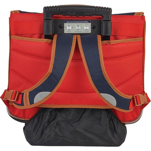 Cartable à roulettes - Tann's - Bleu marine et rouge - Primaire CE2, CM1 et CM2 - 41x33x17cm - Arthur