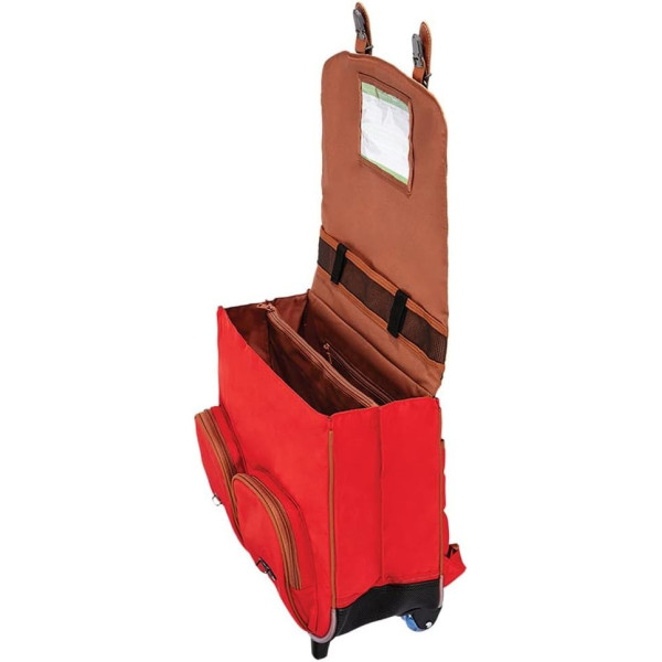 Cartable à roulettes - Tann's - Bleu marine et rouge - Primaire CE2, CM1 et CM2 - 41x33x17cm - Arthur