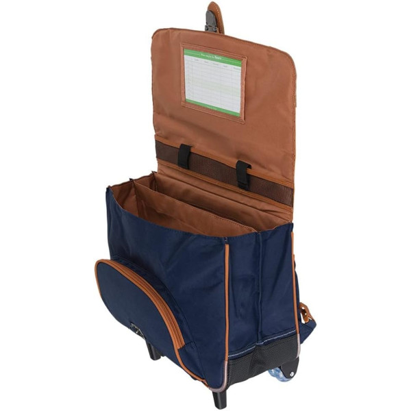 Cartable à roulettes - Tann's - Bleu marine - Primaire CP, CE1 et CE2 - 38x29x15cm - Camille