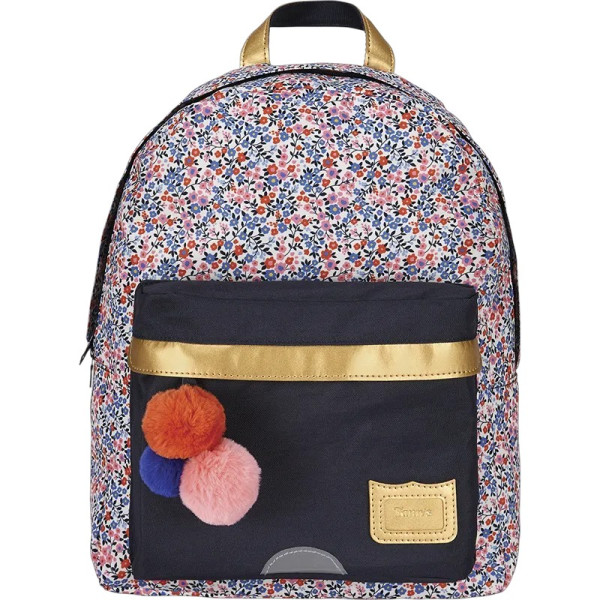 photo-Sac à dos - Tann's - Motif fleuris - Primaire et collège - 31x41x14,5cm - Antonia
