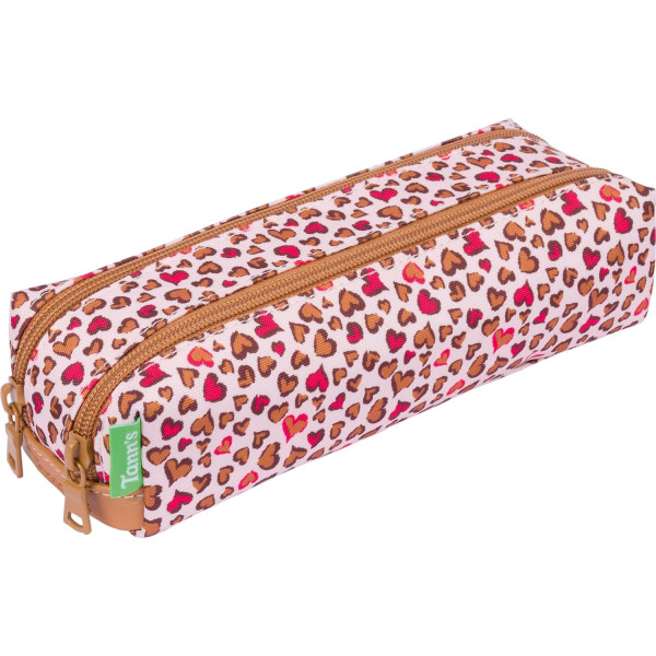 photo-Trousse - Tann's - Petits cœurs - 2 compartiments - Primaire - Collège - Lilou