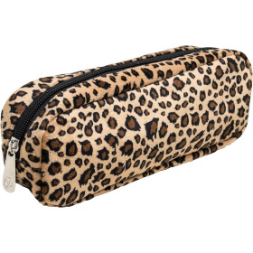 photo-Trousse - 1 compartiment - Fourrure léopard - 22x6x8cm - Scolaire
