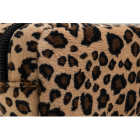 Trousse - 1 compartiment - Fourrure léopard - 22x6x8cm - Scolaire