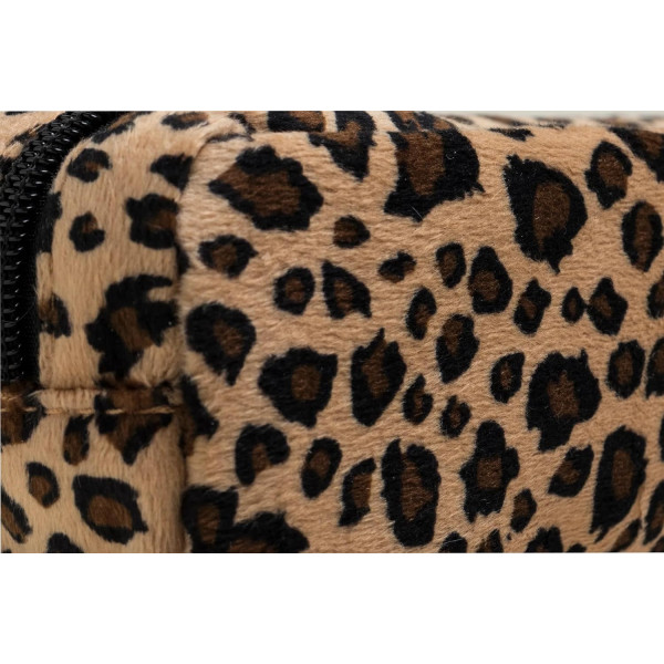 Trousse - 1 compartiment - Fourrure léopard - 22x6x8cm - Scolaire