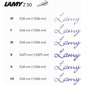 Plume de rechange pour porte-plume ou stylo plume - Métal - Z50 blank LH - Lamy