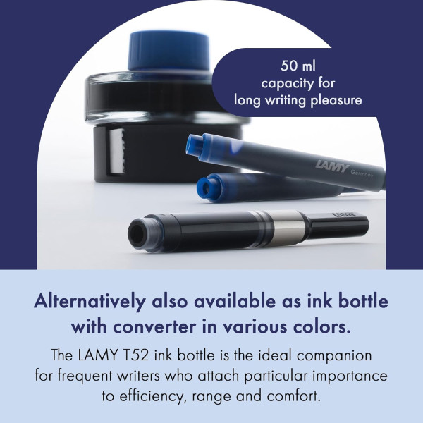 Cartouche d'encre - Bleu/Noir - Grande taille - Compatible stylos LAMY - 5 cartouches