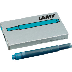 photo-Cartouche d'encre - Bleu turquoise - Grande taille - Compatible stylos LAMY - 5 cartouches
