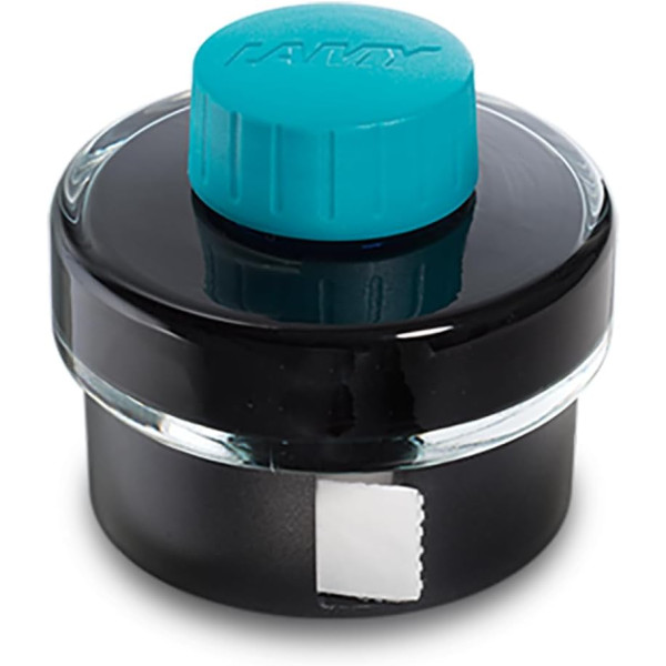 photo-Flacon d'encre - Turquoise - Avec rouleau de papier buvard - Calligraphie - Lamy - 50ml