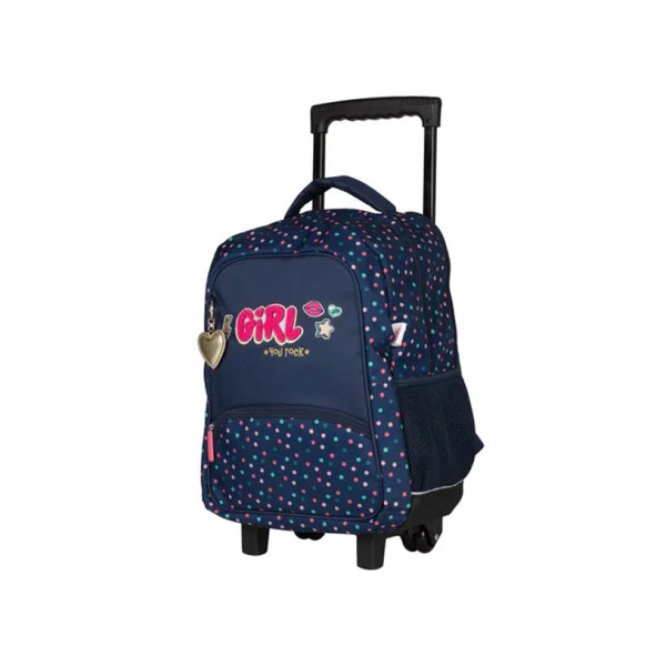 Sac à dos à roulettes - Primaire CE2, CM1 et CM2 - Girl Rock - 42x33x18cm