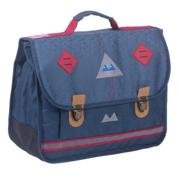 photo-Cartable - Primaire - Bleu marine - 2 compartiments - 38x32x15cm - Poids Plume Confettis