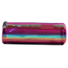 photo-Trousse - Ronde - Multi couleur arc-en-ciel - 22x8x8cm - Fermeture zippée - Scolaire