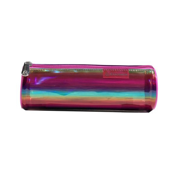 photo-Trousse - Ronde - Multi couleur arc-en-ciel - 22x8x8cm - Fermeture zippée - Scolaire