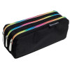 photo-Trousse - Grand format - 3 compartiments - Noir/Arc-en-ciel - 22,5x8x10cm - Scolaire