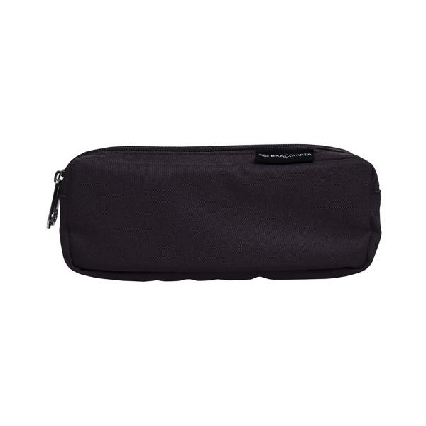 photo-Trousse - Rectangulaire - 2 compartiments - Noir - 22x9x6cm - Fermeture zippée - Scolaire