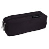 Trousse - Rectangulaire - 2 compartiments - Noir - 22x9x6cm - Fermeture zippée - Scolaire