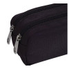Trousse - Rectangulaire - 2 compartiments - Noir - 22x9x6cm - Fermeture zippée - Scolaire