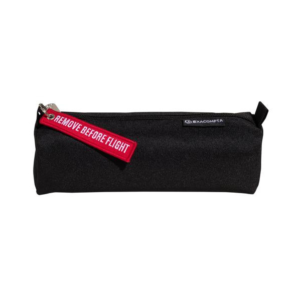 photo-Trousse - Ronde - Noir - Avec porte-clés - Fermeture zippée - 22,5x8x6cm