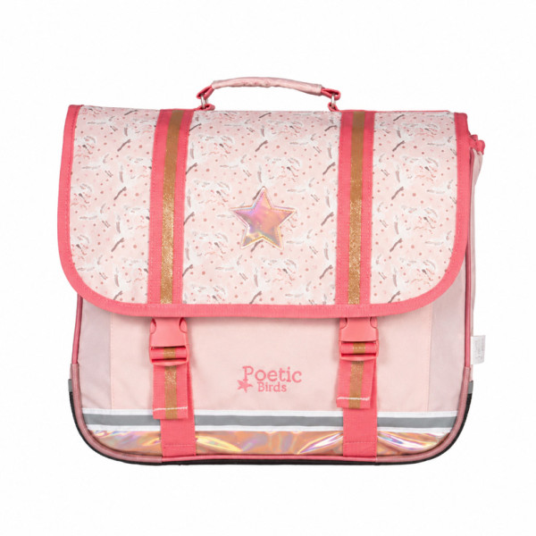 photo-Cartable - Primaire - Rose - 2 compartiments - 38x32x15cm - KIP POETIC