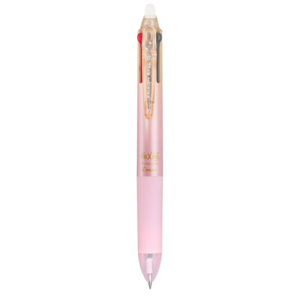 photo-Stylo 4 couleurs - Frixion Ball - Encre gel effaçable - Pointe fine - Corps dégradé rose