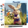photo-Peinture par numéro - Modèle Lapin - 20x20cm - Toile tendue + pinceaux + peinture - Débutant - Figured'Art