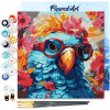 photo-Peinture par numéro - Modèle Perroquet - 20x20cm - Toile tendue + pinceaux + peinture - Débutant - Figured'Art