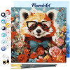photo-Peinture par numéro - Modèle Panda roux - 20x20cm - Toile tendue + pinceaux + peinture - Débutant - Figured'Art