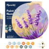 Peinture par numéro - Modèle lavande - 30cm diamètre - Support bois + pinceaux + peinture - Débutant - Figured'Art