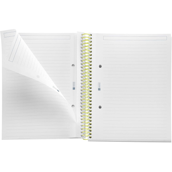 Cahier - A5 - Spirales - Lignées - Perforées - 80 feuilles - Couverture rigide - Miquelrius
