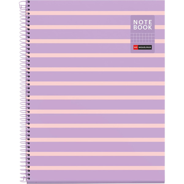photo-Cahier - A4 - Spirales - Petits carreaux - Perforées - 80 feuilles - Couverture rigide - Miquelrius