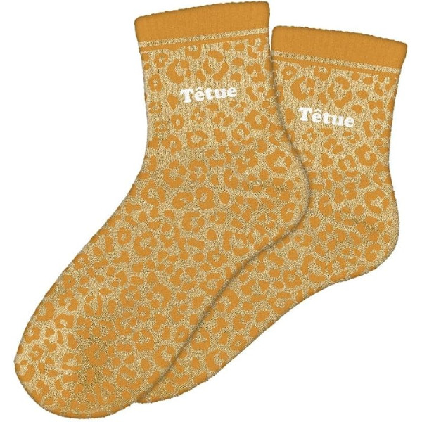 photo-Chaussettes - Femme - Motif léopard avec paillettes - Têtue - Taille 36/42 - Humour - Cadeau