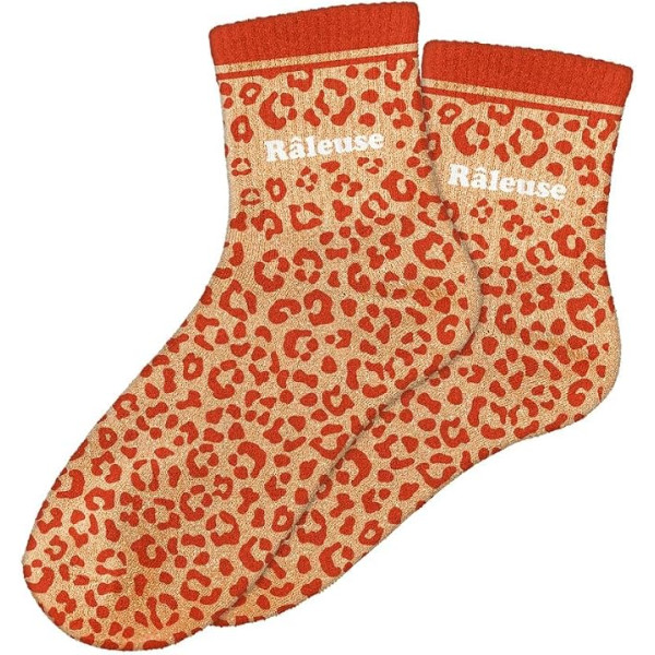 photo-Chaussettes - Femme - Motif léopard avec paillettes - Râleuse - Taille 36/42 - Humour - Cadeau