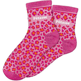 photo-Chaussettes - Femme - Motif léopard avec paillettes - Pétasse - Taille 36/42 - Humour - Cadeau